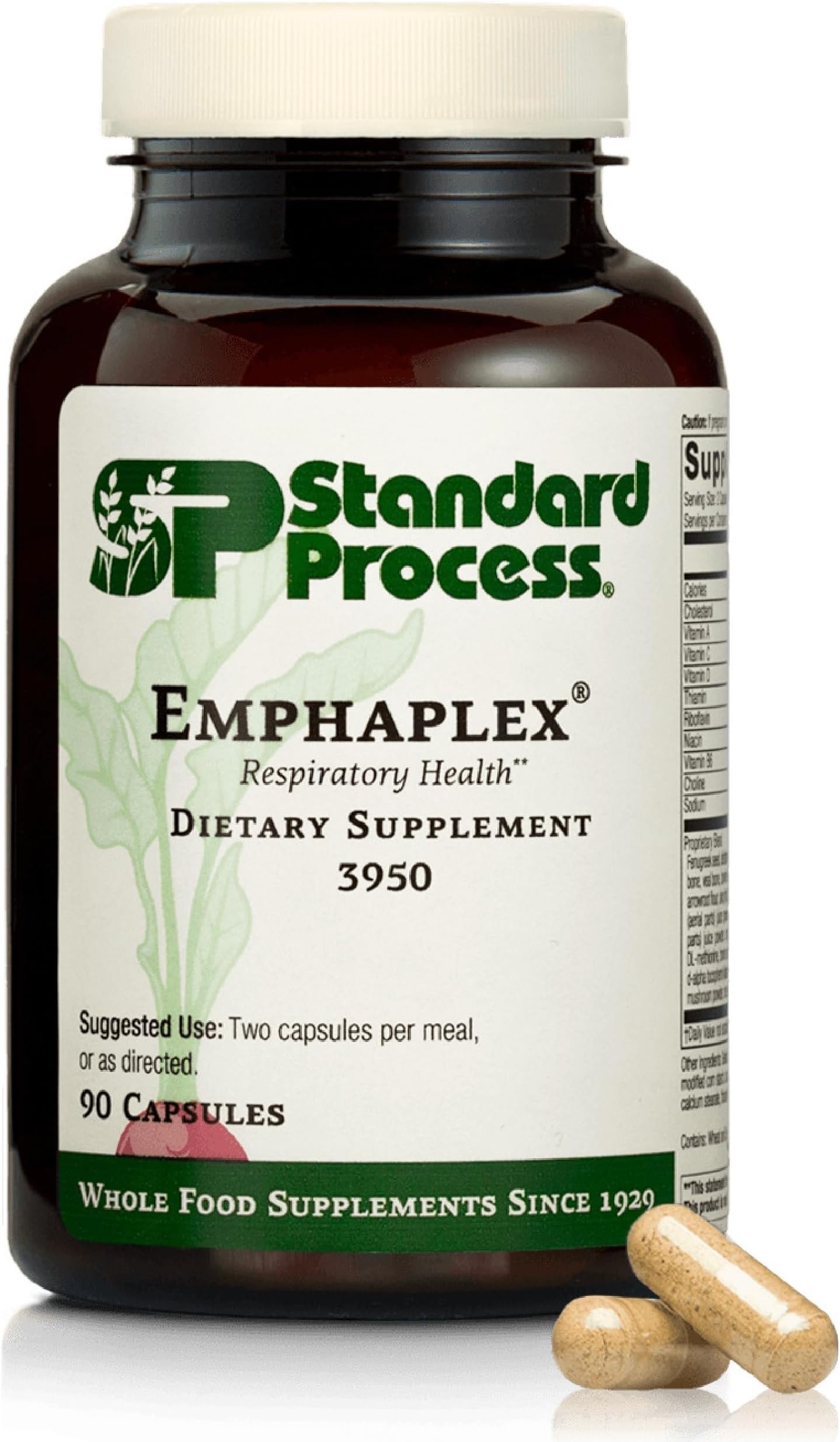 Standard Process Emphaplex, Respiratory & Nervous System, 90 Capsules | Respiratory System Supplement for Antioxidant Support, for Cellular Energy Support and Nervous System Health