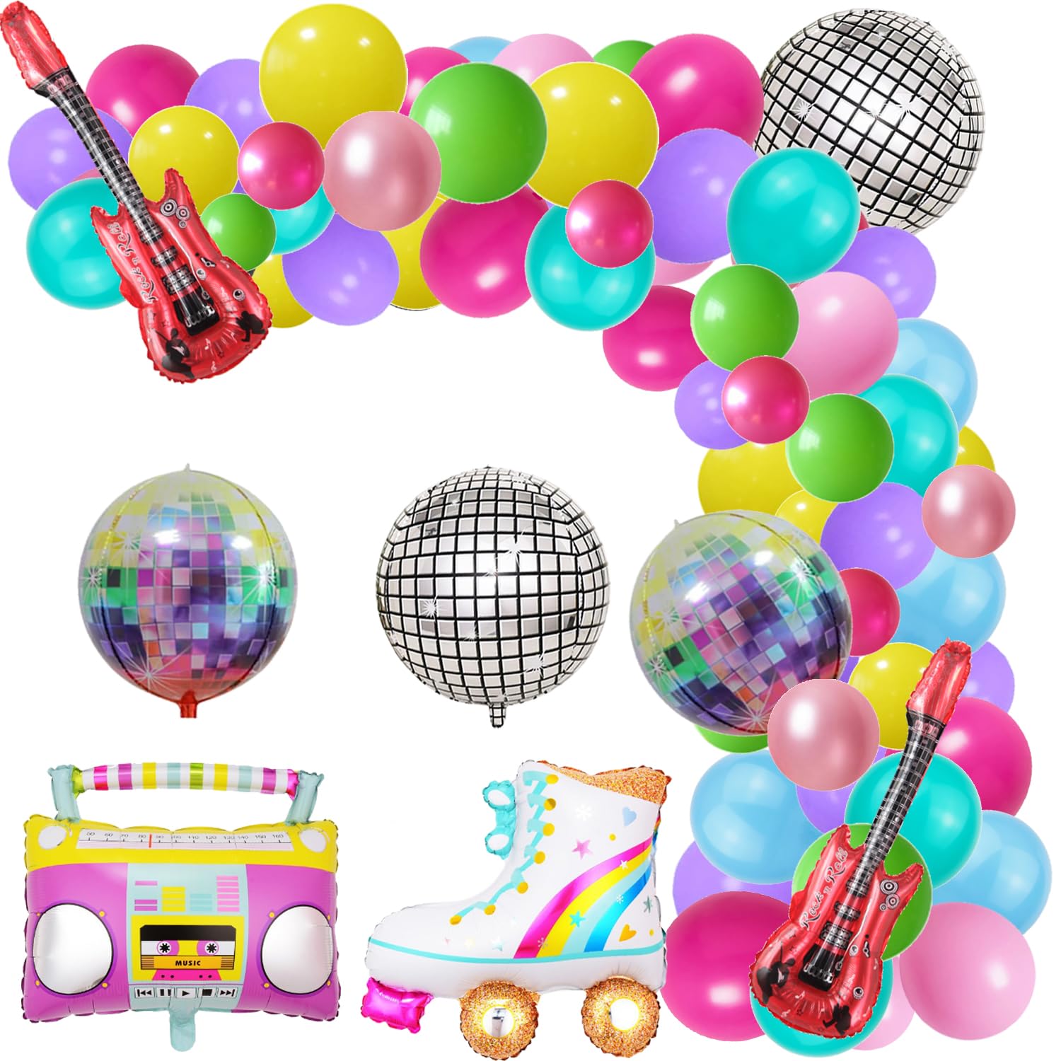 K arco ghirlanda di palloncini cromati Decorazione per feste in discoteca con palloncino da discoteca metallizzato viola verde rosso rosa caldo blu e foil  15