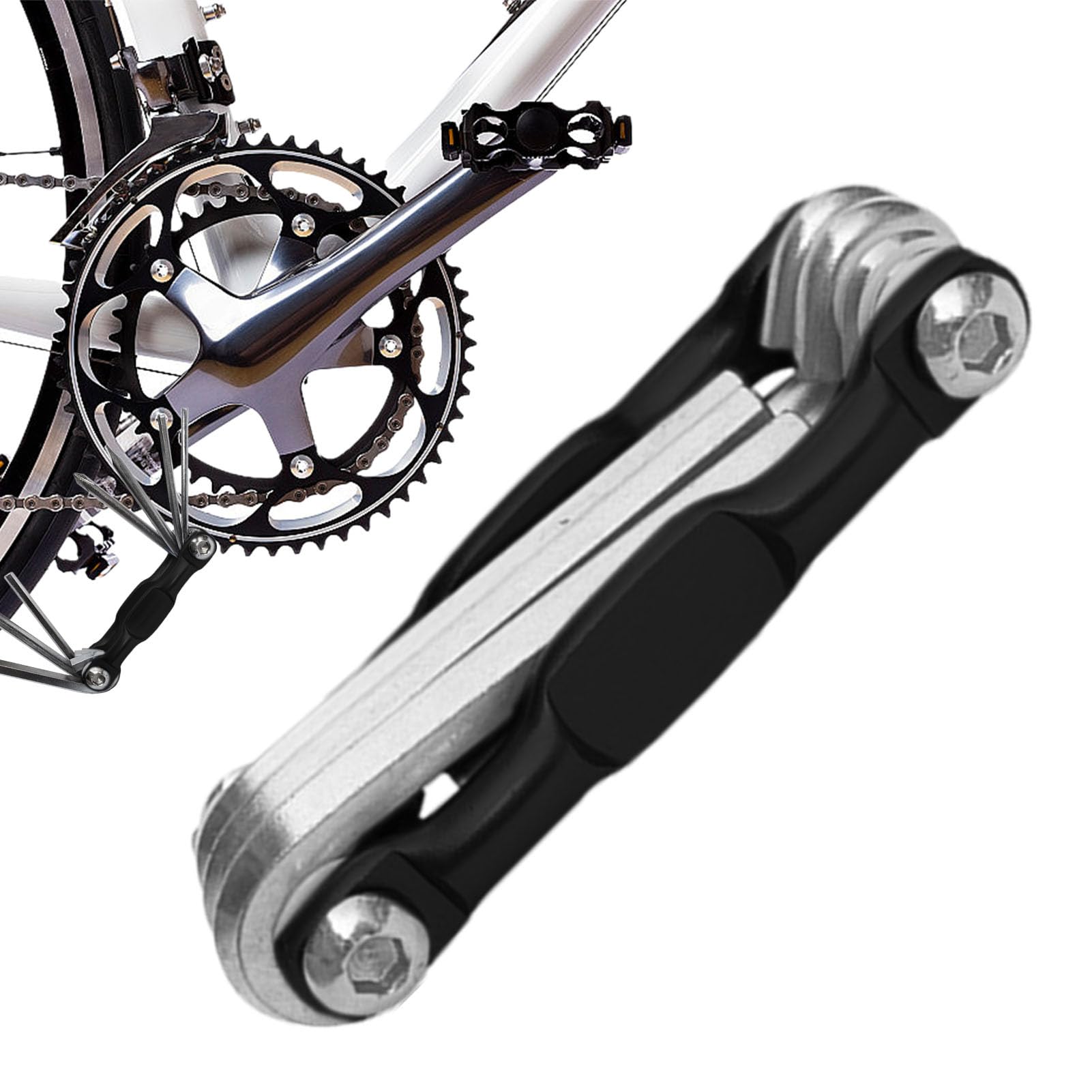 Multitool Bici 7 In 1 Pieghevole - Chiavi Allen E Cacciaviti - Attrezzo Riparazione Portatile - Foto 7