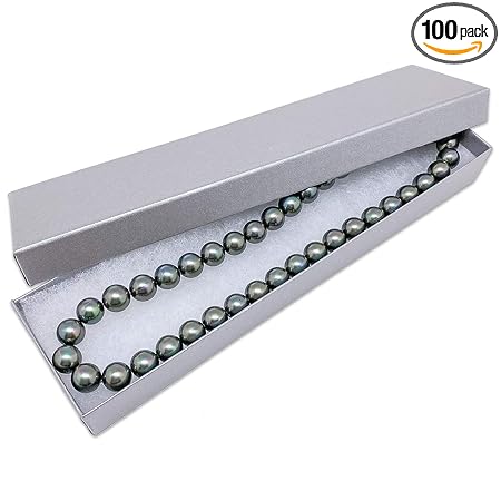 TheDisplayGuys - 100-Pack #82 Cotton Filled Cardboard Paper Jewelry Box Gift Case - Pearl Gray (8.0