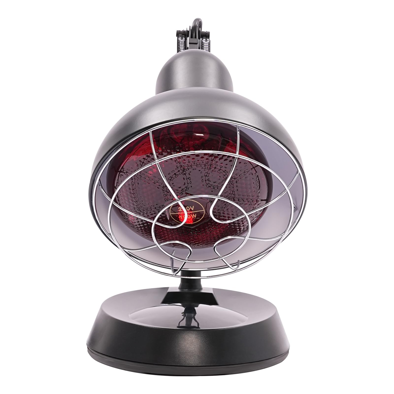 JKU400EU - Lámpara de infrarrojos (180 W, con soporte ajustable, luz infrarroja, para aliviar el dolor, ligereza, relajación muscular, color negro)