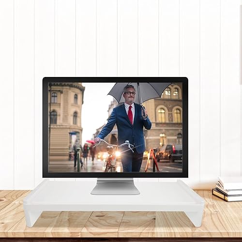 Miniatura 3 de NOLITOY Plastic Computer Monitor Stand Riser with Elevated Design for Cervical Spine Protection Desktop Rack for Office Home School Use High-grade