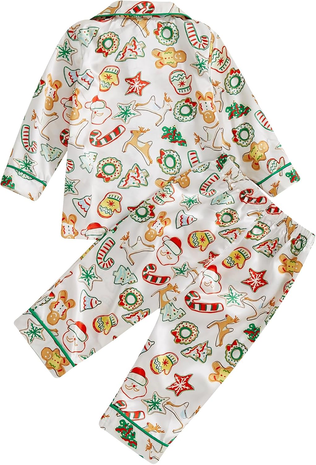 Baby Santa Claus Christmas Pajama Set Kids Long-Sleeve Button Shirt and Pants 2 Piece Loungewear for Boys Girls