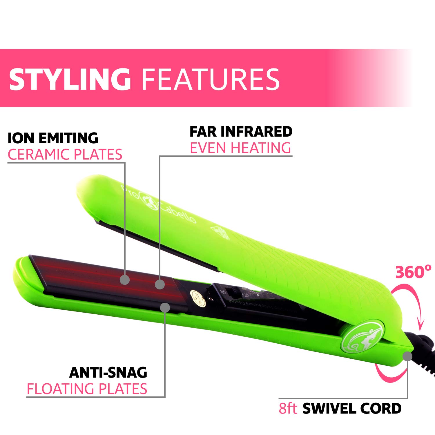 Brand New Pro Cabello Straightener Iron Pro Cabello Mini Flat Iron 0.5″ Ceramic Tourmaline - Black  main image 2