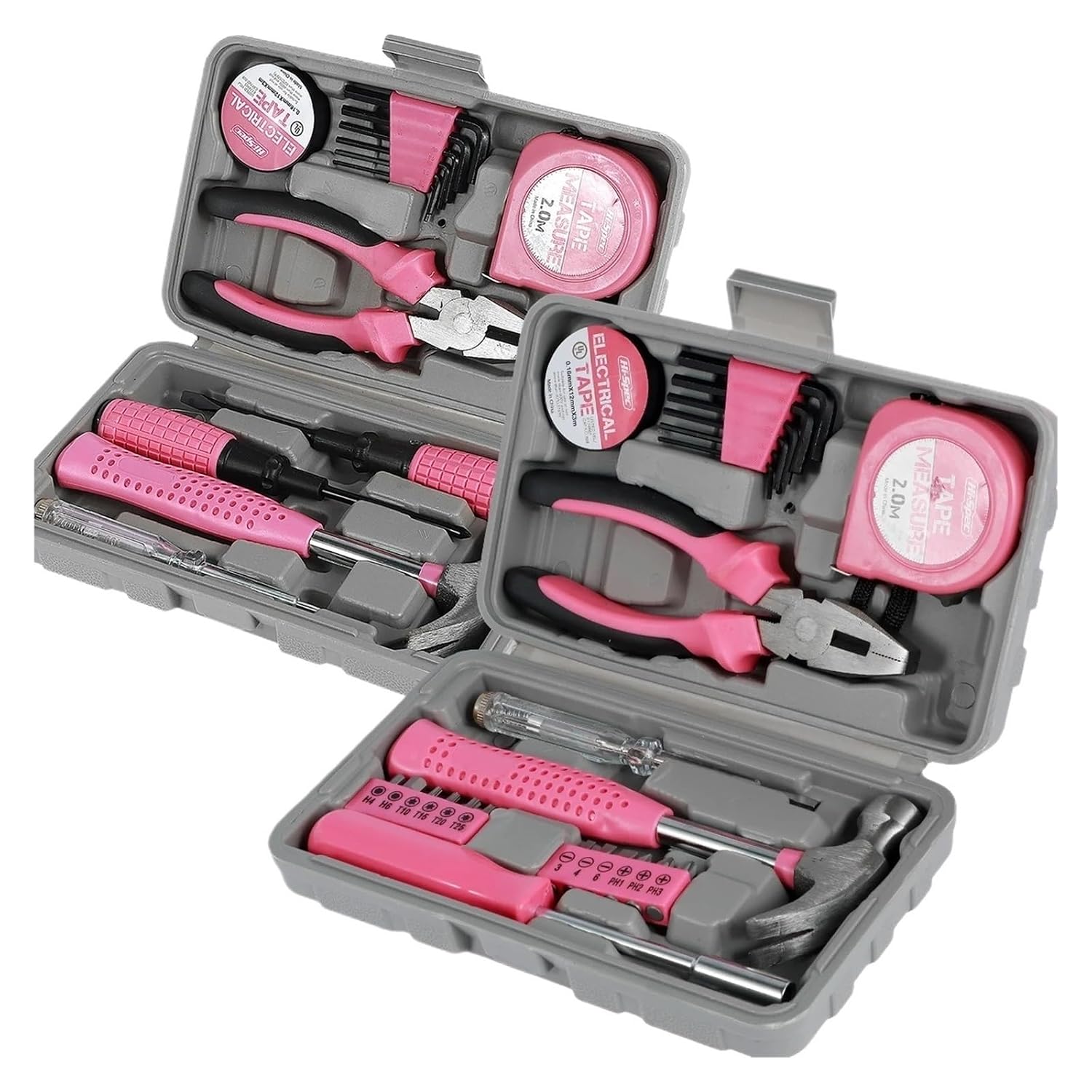 Kit de herramientas domésticas 13 piezas rosa con estuche miniatura 1