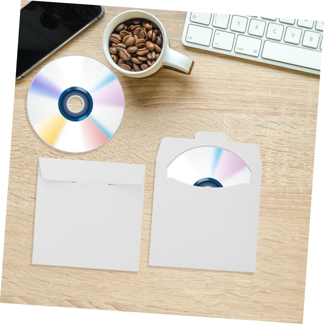 Ciieeo 10 Weiße Papier Versandumschläge für Cds und Dj Scheiben Einfache Praktische CD Taschen für Sicheren Versand und Aufbewahrung