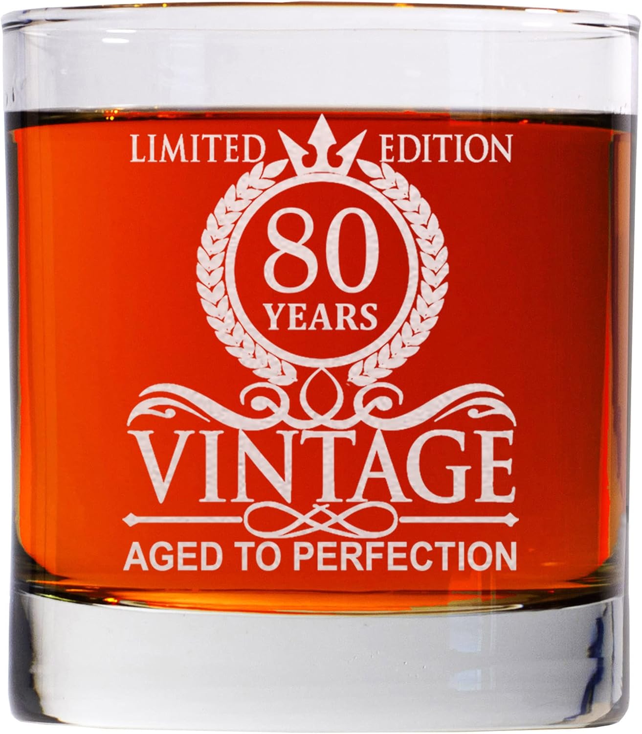 80th Birthday Gifts For Him - Limited Editions 11oz Whiskey Glass - 80th Birthday Decorations For Men - 80th Bday Gifts Ideas For Grandpa, Papa, Friends - Turning 80 - Party Supplies