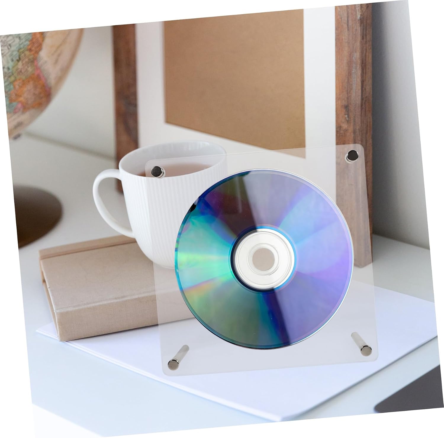 Acrylic CD Display Stand Rack for 1 CD Album Holder Retro Style Easy to Install for Home Bedroom and Collectors image 4