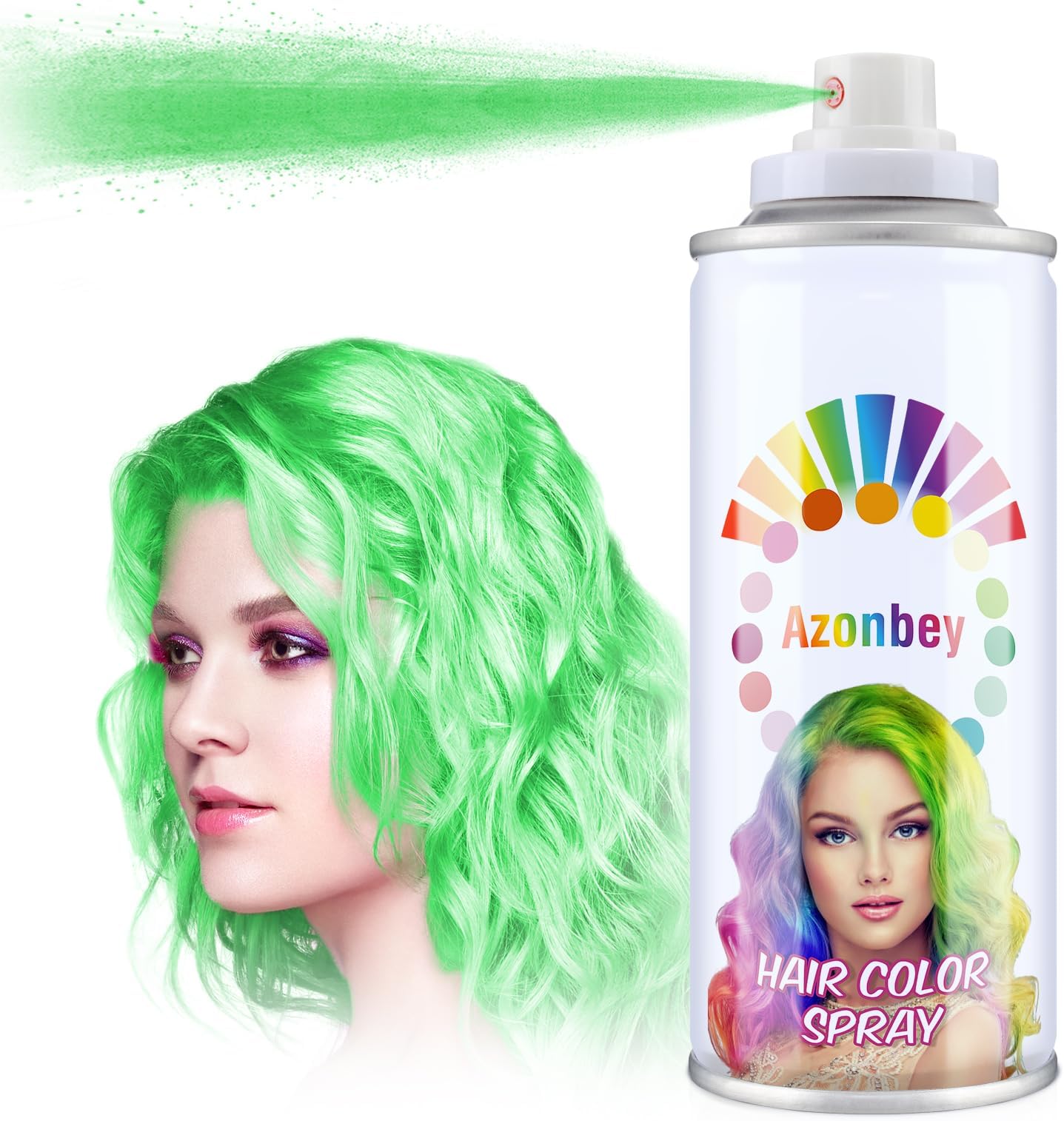 Halloween Hair Spray,Temporary Hair Color Spray for Women Kids Men,Washable Hairspray,Colored Hair Spray,Color Hairspray for Halloween,Party,Cosplay,Christmas Day (#Green)