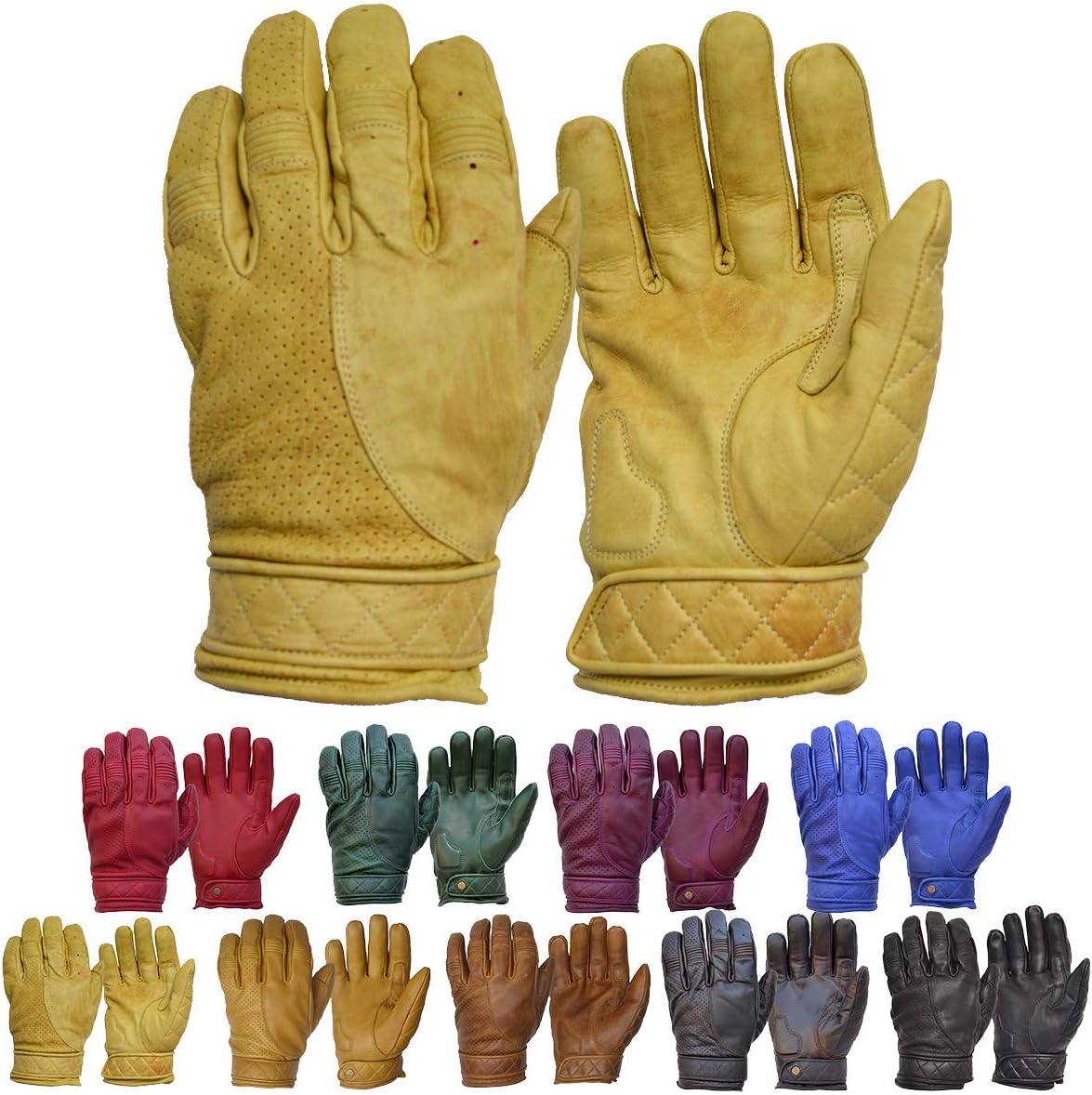 GOLDTOP Men's Short Bobber Leather Motorcycle Gloves Cameroon Ubuy