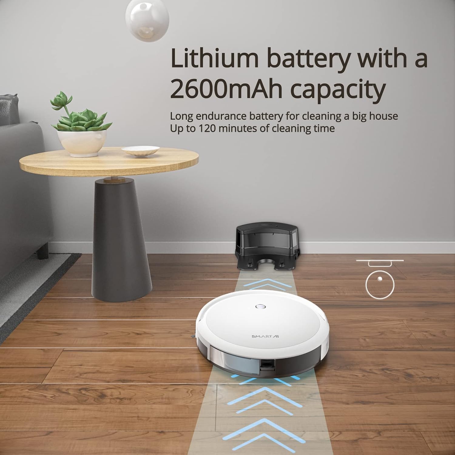 Robot vacuum charging on its dock
