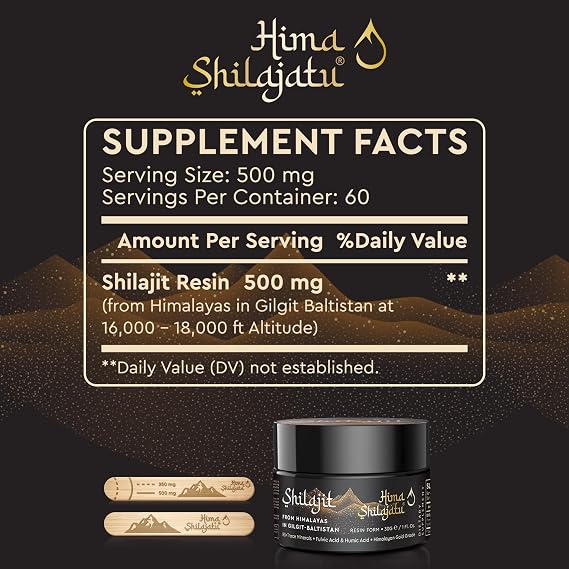 Hima Shilajatu Shilajit Purest Himalayan Organic Shilajit Resin - Gold Grade 100% Purity Shilajit with Fulvic Acid & 85+ Trace Minerals Complex for Energy & Immune Support, Pack of 3 (6 Months Supply)