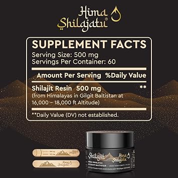 Hima Shilajatu Shilajit Purest Himalayan Organic Shilajit Resin - Gold Grade 100% Purity Shilajit with Fulvic Acid & 85+ Trace Minerals Complex for Energy & Immune Support, Pack of 3 (6 Months Supply)