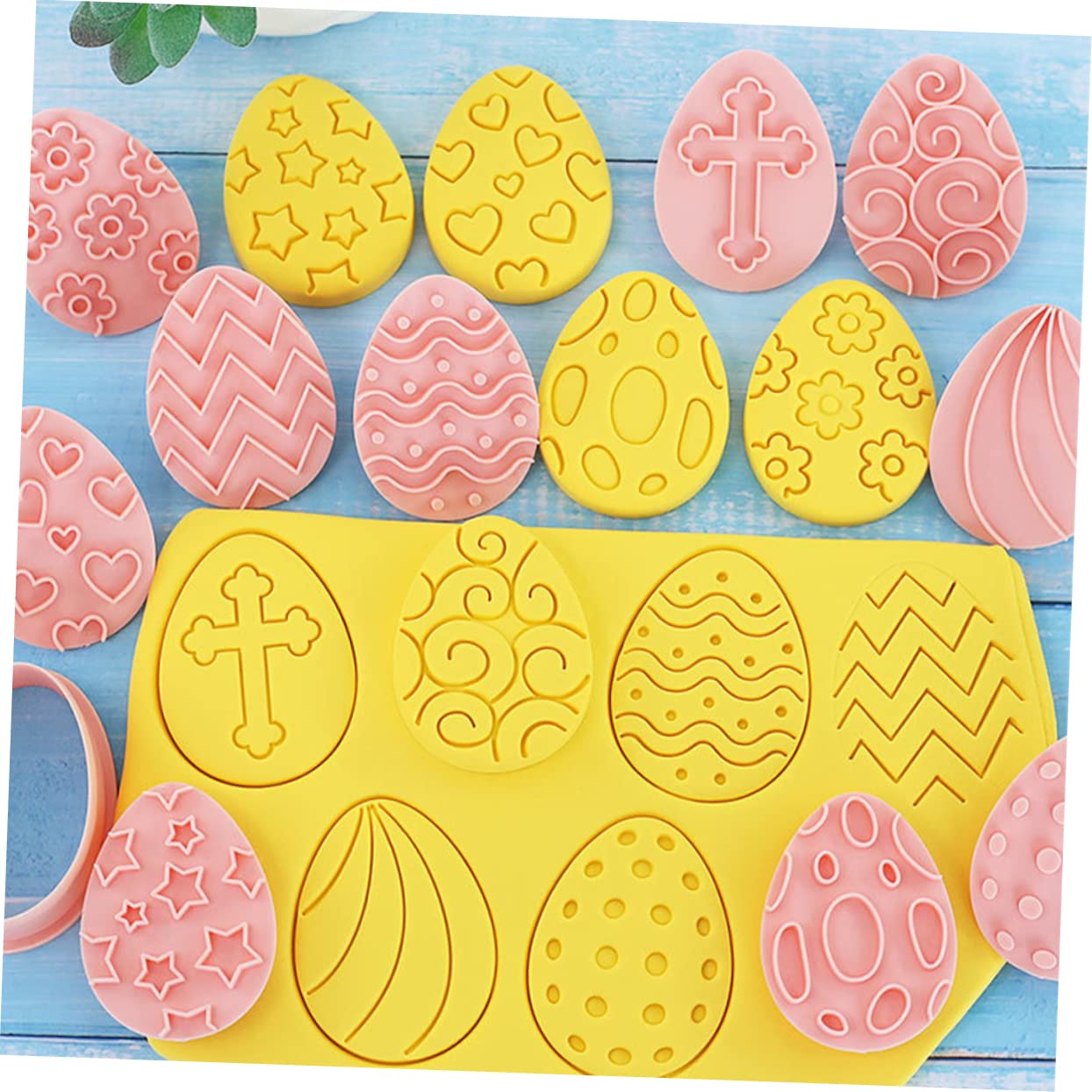 OUNONA 50 Pcs Moldes Para Galletas De Pascua Moldes De Fondant De Pascua Molde De Galletas De Plastico Herramienta Para Hornear Pascua Animal Caja De Pastel Páginas