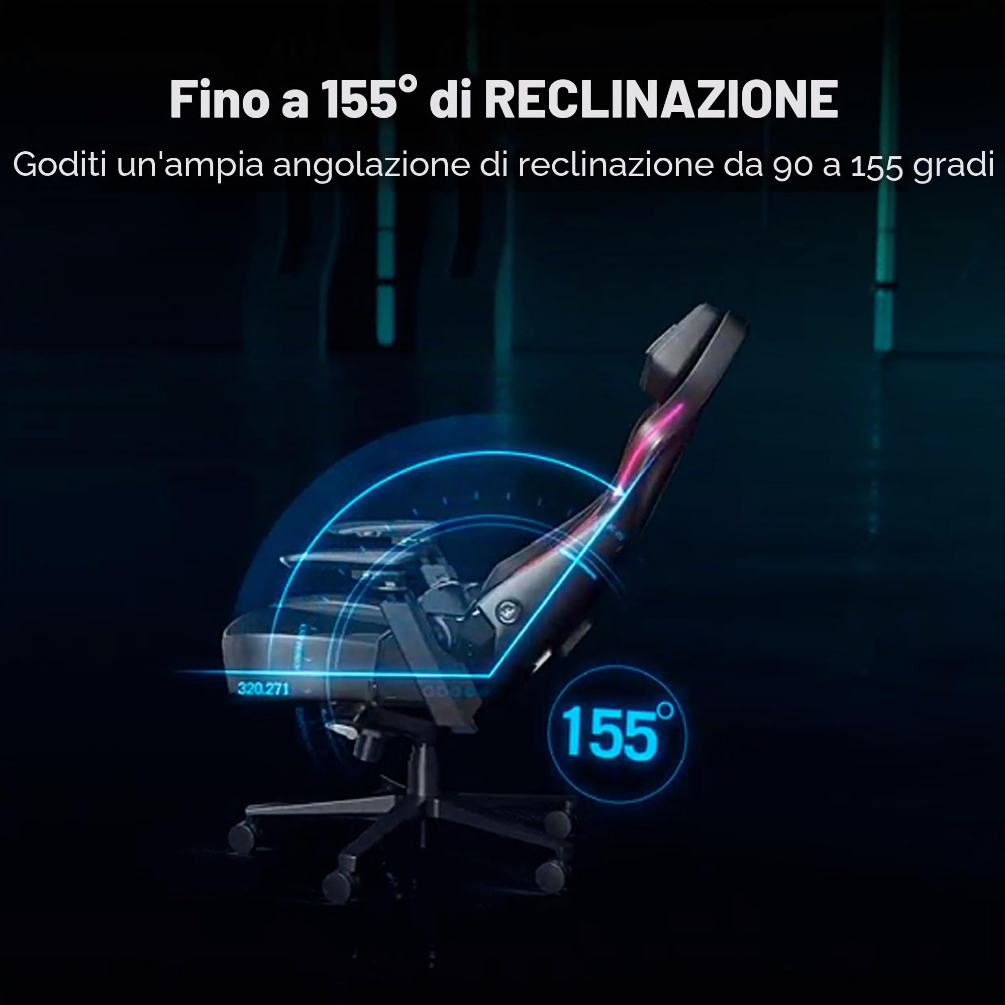 ASUS ROG COURSER, Sedia Gaming Ergonomica, Supporto Lombare, Nera | Braccioli 4D Girevoli, Poggiatesta Magnetico, Ampia Seduta da 55cm, Illuminazione RGB, Peso Massimo Supportato 136kg