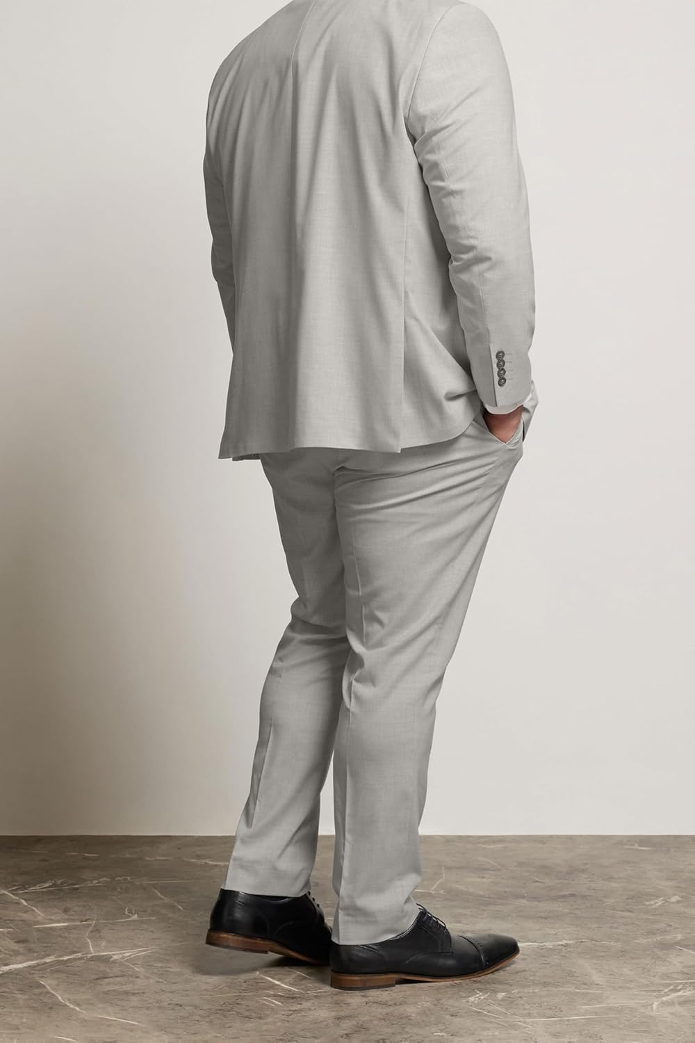 BadRhino Tailoring Big & Tall Grey Plain Suit Pants Grey