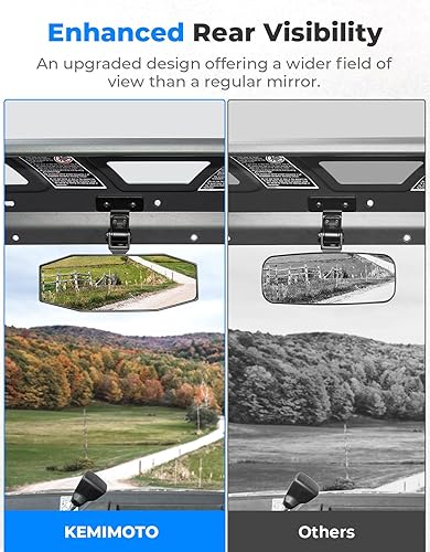Miniatura 4 de KEMIMOTO Rear view Mirror Compatible with CFMOTO UFORCE 1000/1000 XL/600 & Polaris Ranger 1000 XP 900 500 570 / Crew, Features Stable Top Mounting