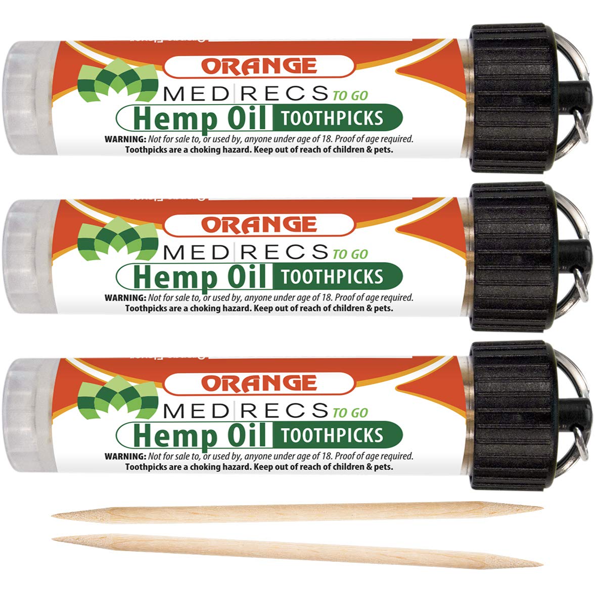 Amazon.com: MedRecs To Go Hemp Oil Infused Toothpicks 3 Pack Set