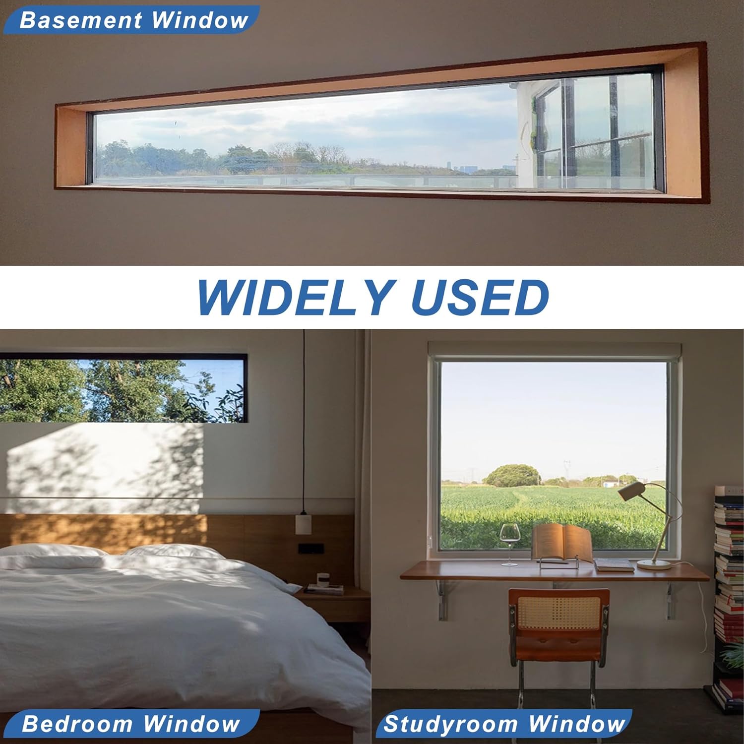 18x18 Fixed Design Decorate Shed Windows with Transparent Tempered Glass & Aluminum Alloy Frame, Fixed Window for Chicken Coop Basement Bathroom Garage Mobile Home Replacement Windows Black