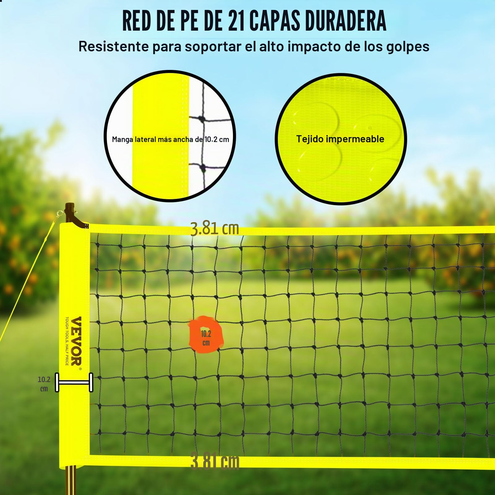 VEVOR Sistema de Red de Voleibol, Postes de Aluminio Unisex Adulto