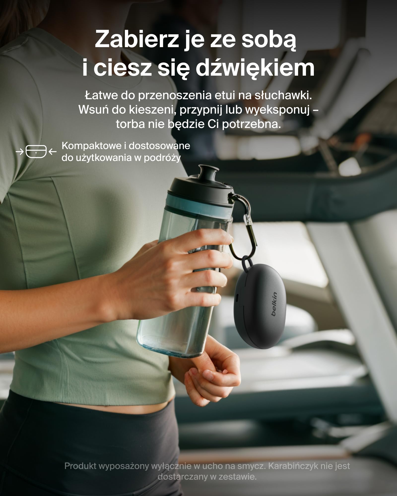 Belkin SoundForm ActiveFit Słuchawki Bezprzewodowe z Mikrofonem, Szybkie Ładowanie USB-C, 36 Godz. Pracy na Baterii, Wodoodporność IP54, Bluetooth – do Urządzeń iPhone, iPad, Galaxy, Pixel – Czarne