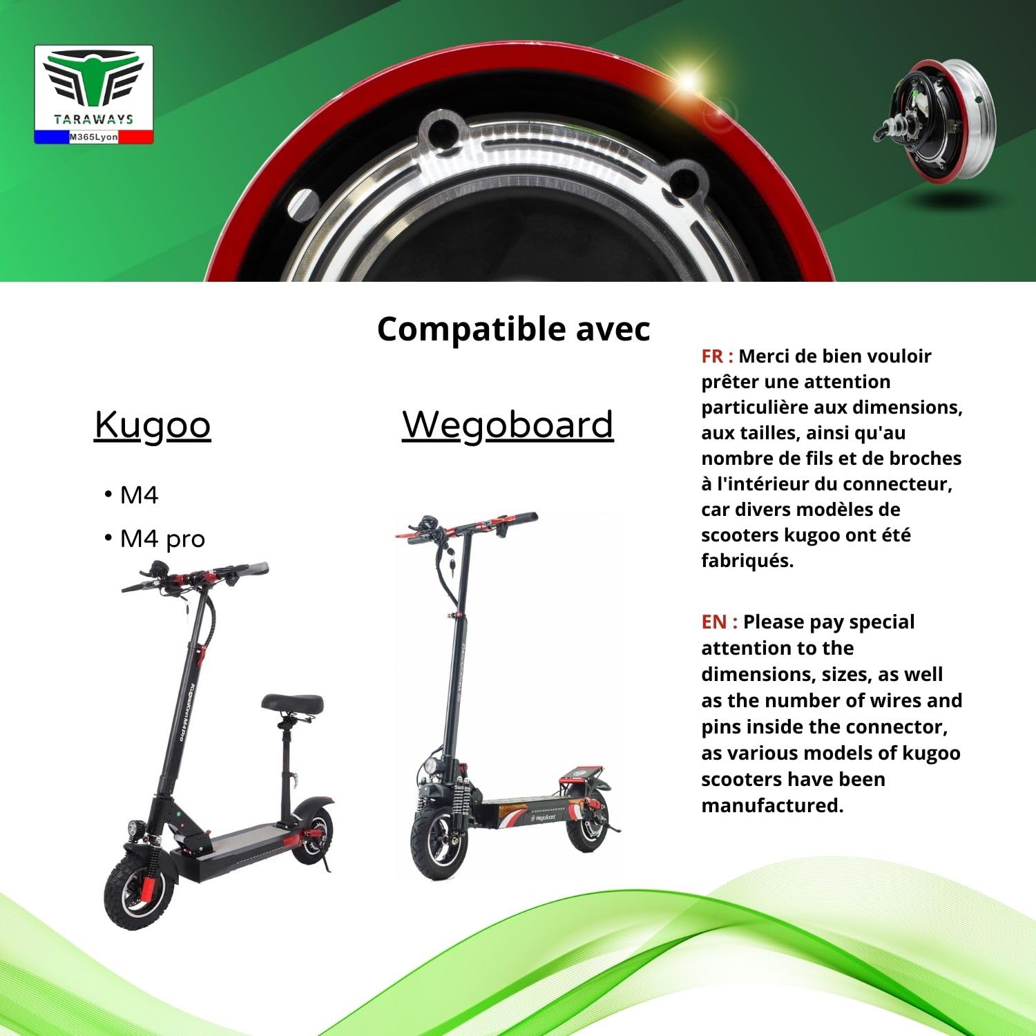 [M365Lyon] – Motore posteriore compatibile con monopattino elettrico Kugoo M4/M4pro