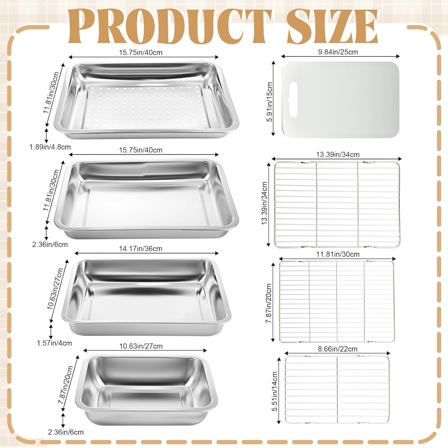 8 Pcs Grill Prep Carry System Grilling Prep Serve Tray Set Large Food Tub Tray Stainless Steel Trays Marinating Container with Lid, Cutting Board, Carrying BBQ Accessories Gifts for Outdoor
