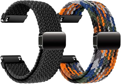 Miniatura 8 de aceyoon Paquete de 2 correas magnéticas trenzadas compatibles con Samsung Galaxy Watch 3 4 5 Pro 6 de 1.575 in, 1.614 in, 1.654 in, 1.693 in, 1.732
