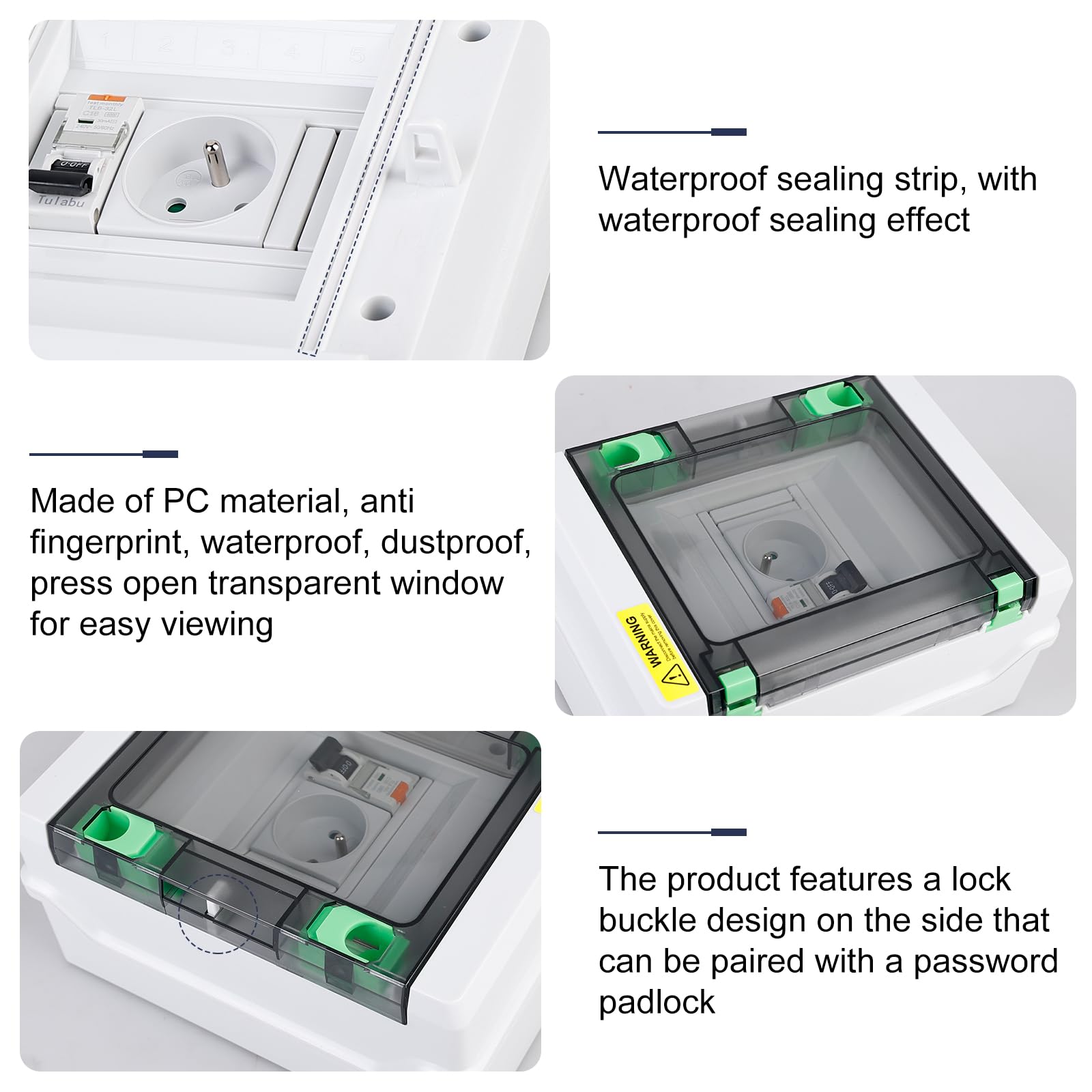 Prise Schuko VETOLAKA avec dispositif différentiel résiduel (DDR), boîte d'encastrement, DDR, prise extérieure étanche, coffret de distribution mural étanche IP65 complet - Prise 16 A 230 V et DDR 16