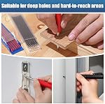Solid Carpenter Pencil, 2 Pcs Carpenter Mechanical Pencil, Deep Hole Woodworking Pencils for Drawing, Marking, Scribering, Woodworking (Black, Red)
