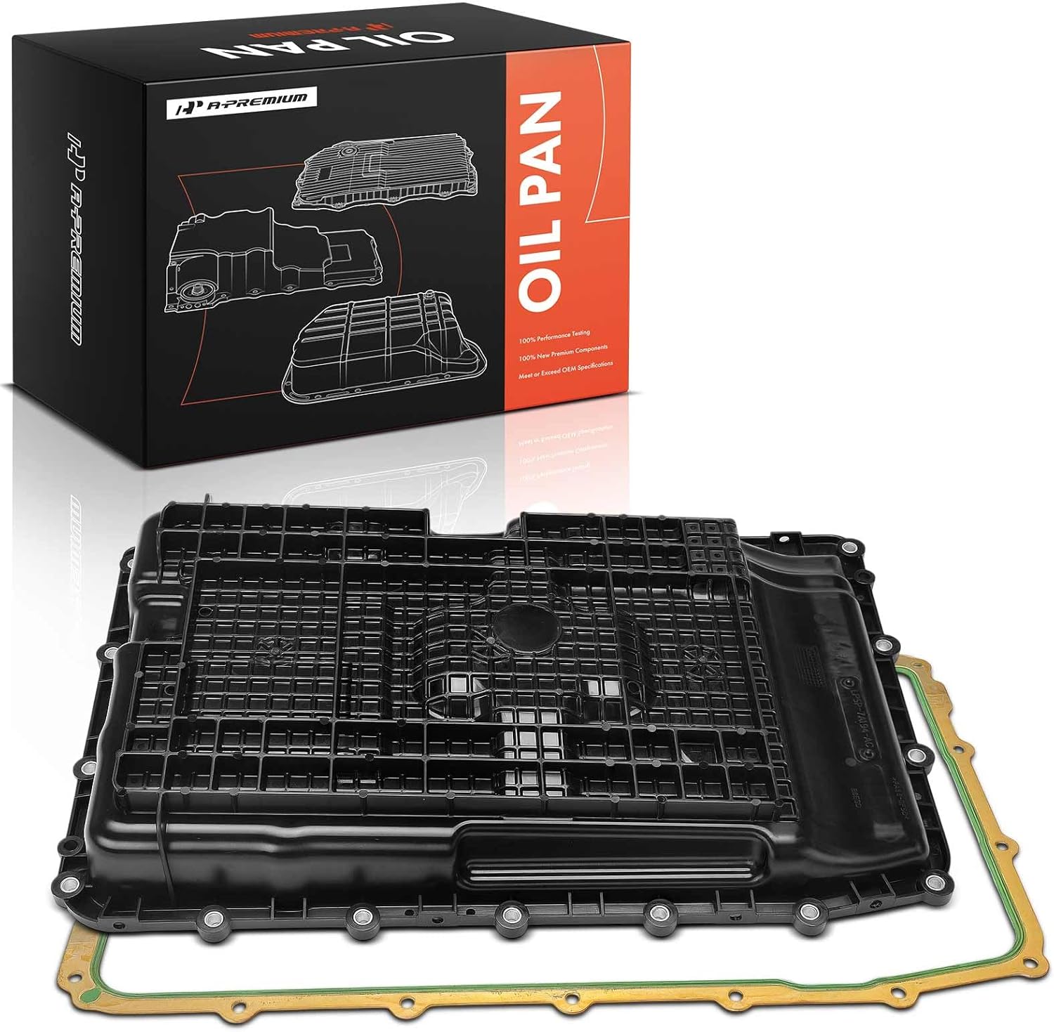 A-Premium Transmission Oil Pan with Gasket Compatible with Ford Explorer 2020-2023, Ranger 2024 2.3L, Police Interceptor Utility 2020-2023 & Lincoln Aviator 2020-2023