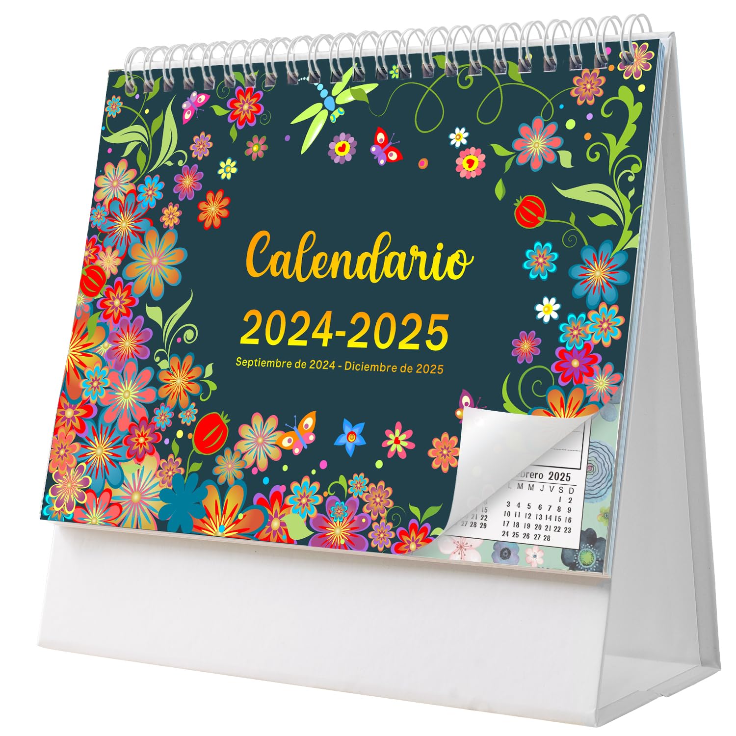 AEYAKA Calendario de Escritorio 2024-2025 Calendario 2024-2025 Septiembre de 2024 - Diciembre de 2025, 20 x 20.5 cm Español C08