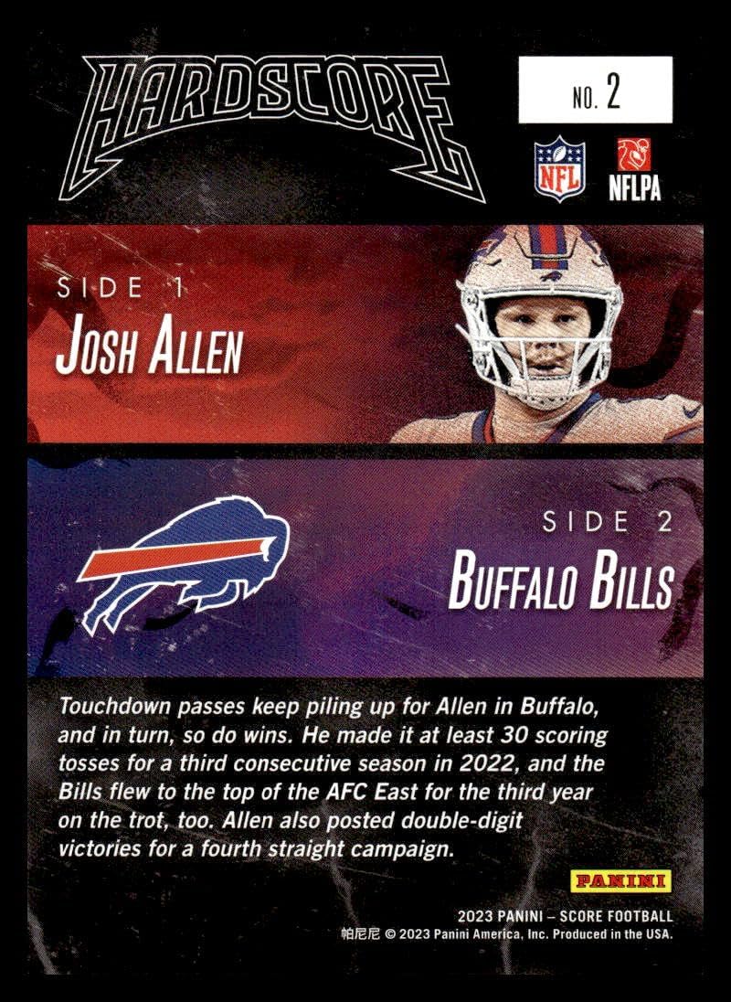 2023 Score Hardscore #2 Josh Allen NM-MT Buffalo Bills Football Trading Card