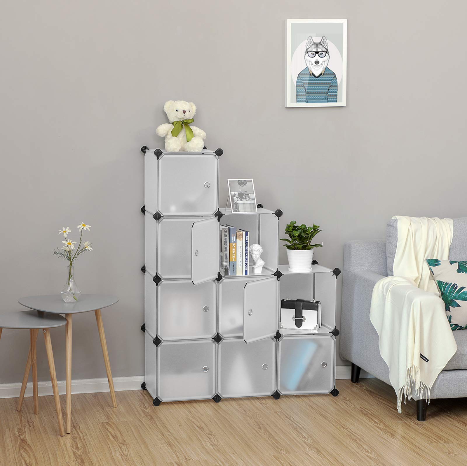 6er Würfel Regal Aus Kunststoff – Weiß, Je 30x30x30 Cm, Modular & Tragbar | Bücherregal, Schuhregal, Aufbewahrungsorganizer