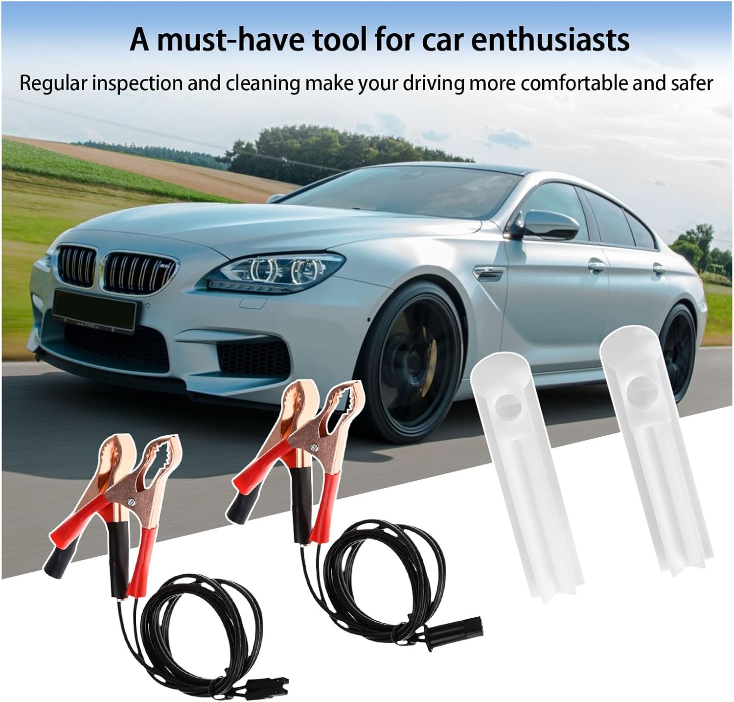 Augeny Auto Fuel Injector Flush Cleaner Adapter, Universal Car Fuel Injection Nozzle Cleaning Assistant Tool Kit, Vehicle DIY Injector Cleaning Tool Set for Auto Motorcycle EV ATV Boat