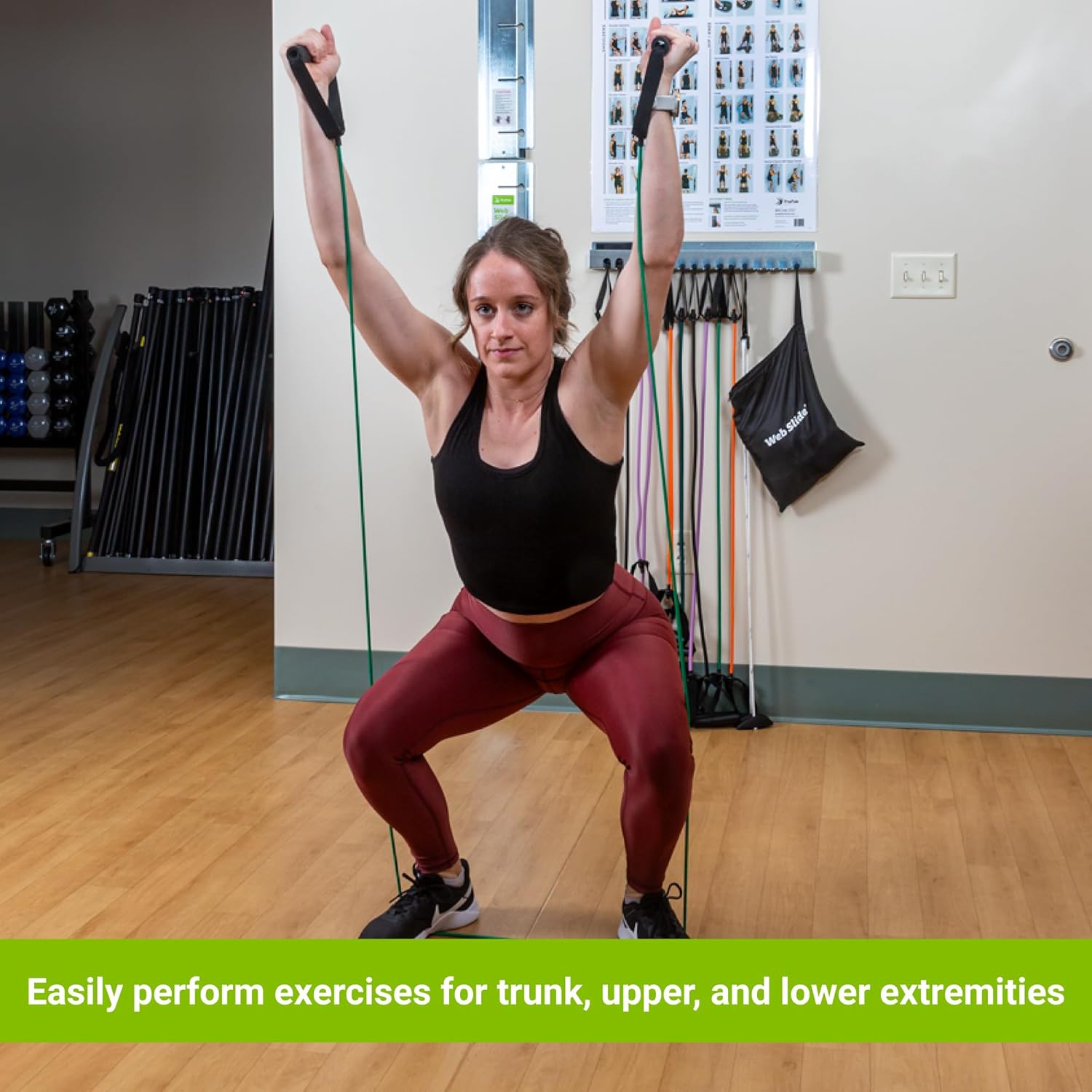 Web Slide 3-Pack Rail, Stainless Steel - Perfect for Dynamic Warm-ups, CrossFit, Stretching, and Strength Building - Physical Rehab Equipment for Clinic, Home, or Gym