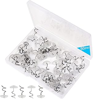 Lesnow Bedskirt Pins,Spiral Push Pins,Clear Heads Twist Pins,50pcs(0.75inch) Upholstery Tacks, Headliner Pins for Slipcove...