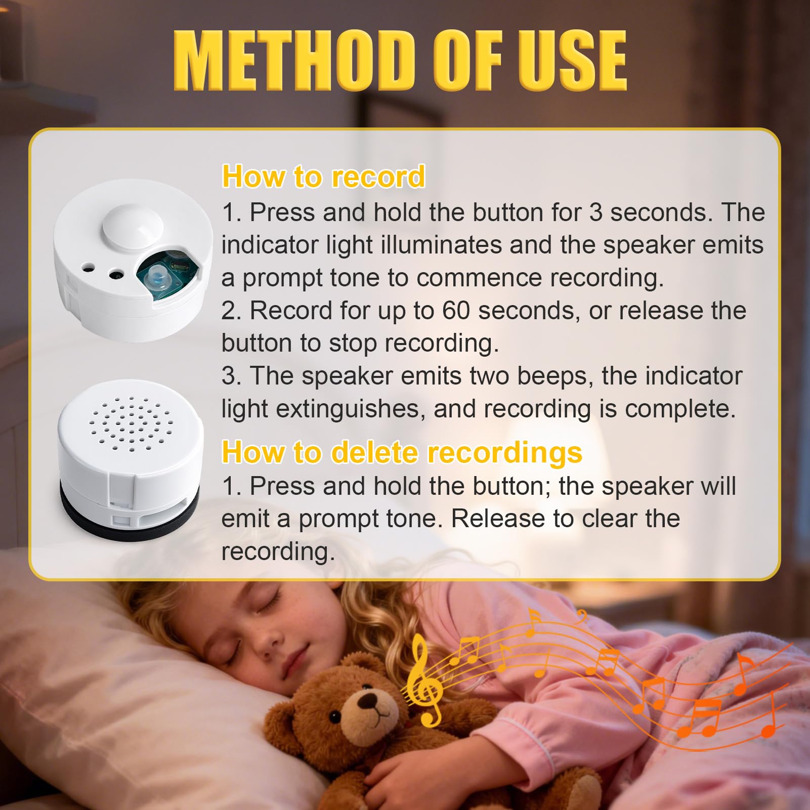 2pcs Enregistreur Vocal pour Peluche 60 Secondes, Mini Enregistreur Vocal Enfant Programmable, Boîte de Son Vocale Enregistrable pour Jouets/Peluches, Message Personnalisé, Cadeau DIY