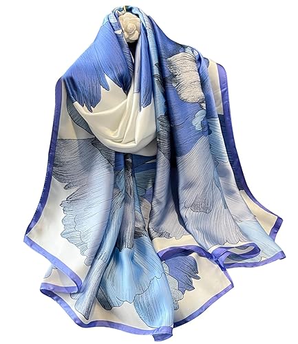 Womens 100% Large Mulberry Silk Scarf Long Satin Scarf Fashion