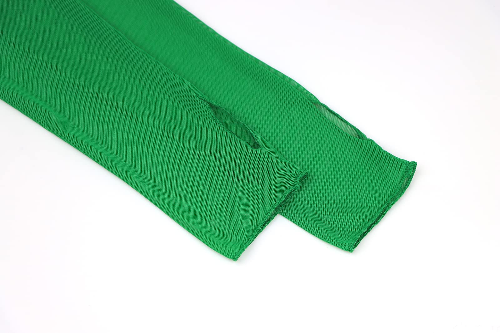 Meladyan Women Sexy Long Sleeve Mesh Crop Top Solid Cover Up Spaghetti Strap Slim Fit Corset Cami 2 pieces Clubwear