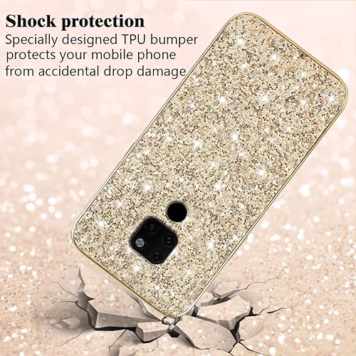 Miniatura 4 de Funda compatible con Huawei Mate 20 con purpurina a prueba de golpes, funda para teléfono Huawei Mate 20, TPU suave brillante y policarbonato de