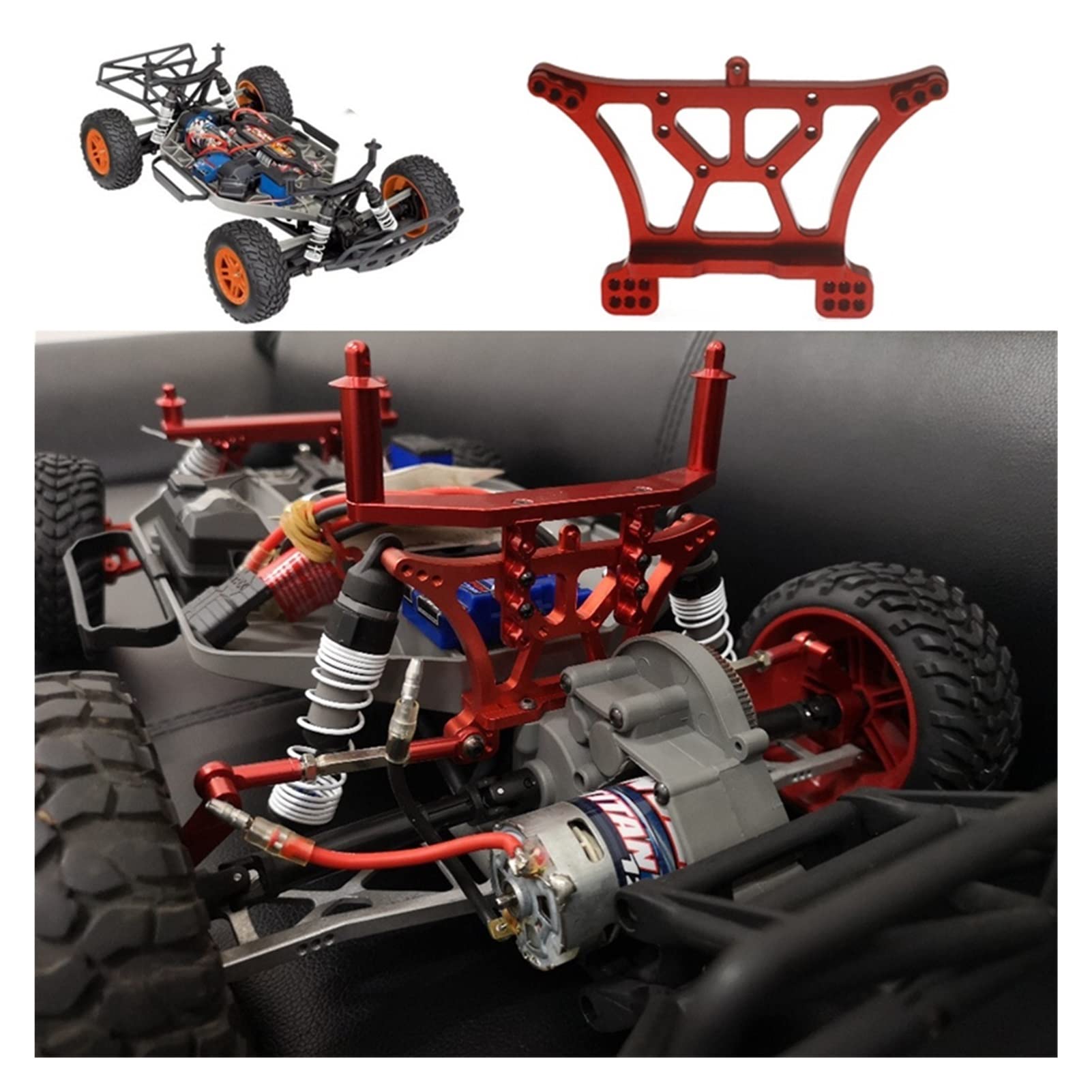Metalowy przedni amortyzator tylny, do Traxxas, Slash RC Car 1/10 2WD Zdalny amortyzator samochodowy(Blue)