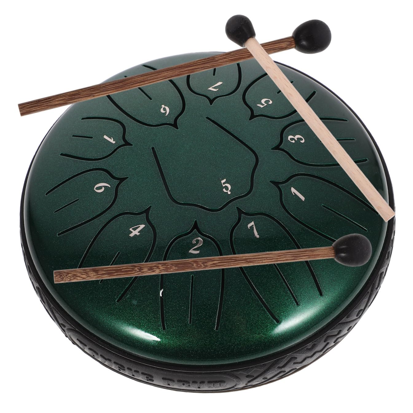 Lingua Steel Tongue Drum Note Verde Smeraldo con Spartiti Inglesi Strumento Percussione Creativo per Meditazione Yoga e Educazione Musicale