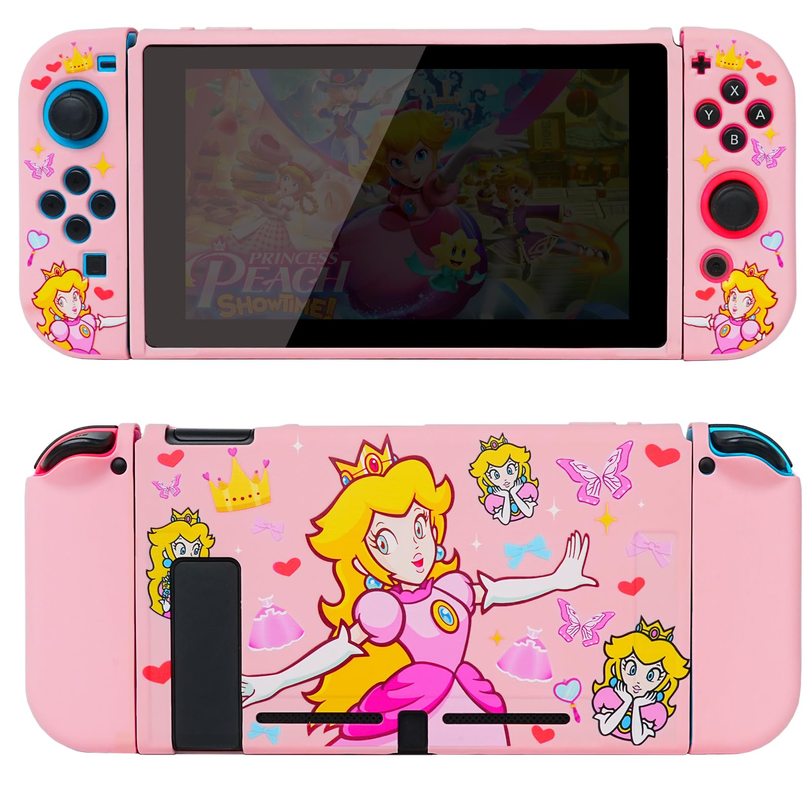 TIKOdirect Protective Case for Switch, Soft Full Skin Protective Cover with Pretty Cute Pattern, Silicone Slim Shockproof Back and Grip Case for Switch, Princess