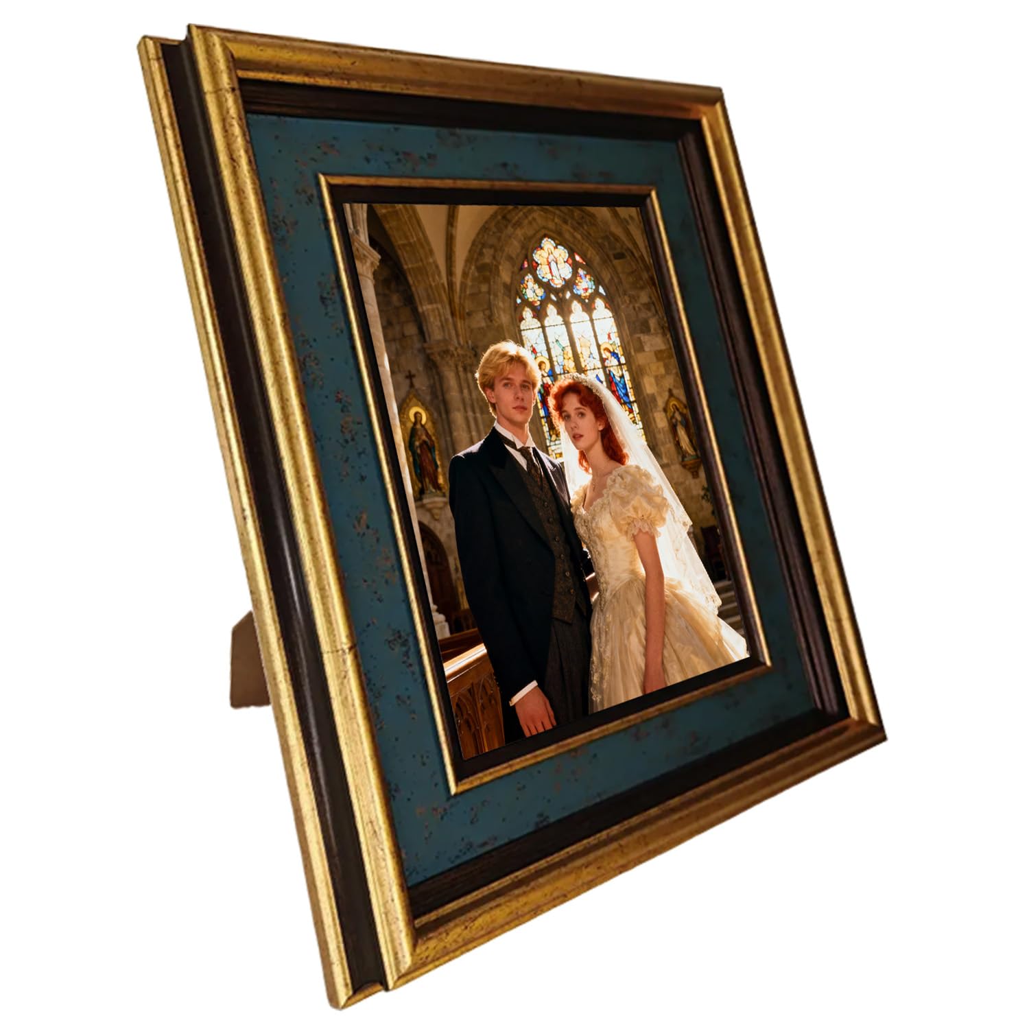Vintage Photo Frame, Antique Distressed 8x6 Inch Picture Frame for Tabletop & Wall, Elegant Resin Photo Frame with Ornate Details, Unique Home Decor Gift