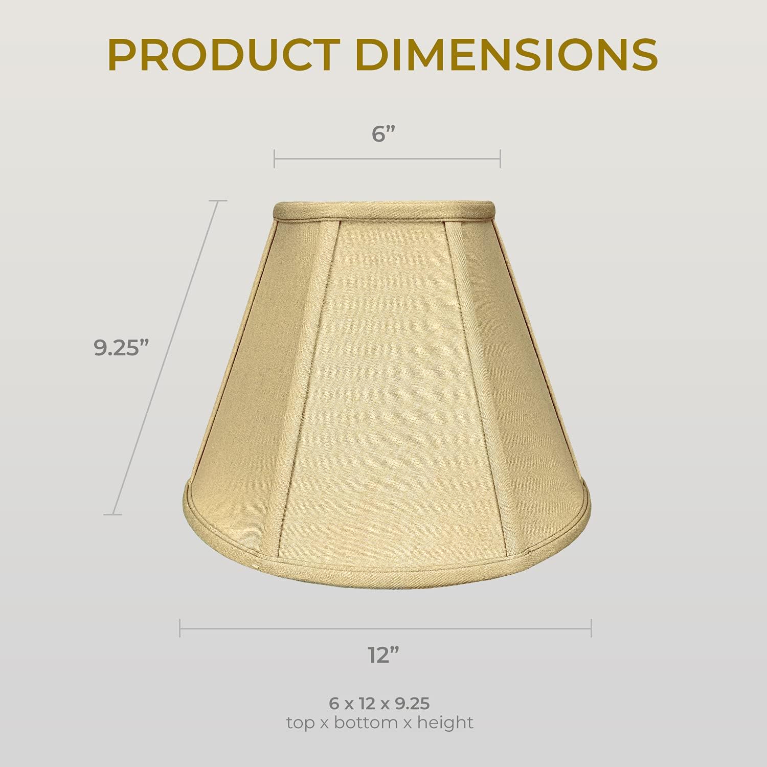 Black Friday - 60% OFF Royal Designs BS-707U-12AGL deep Empire Basic Lamp Shade, 6 x 12 x 9.25, Antique Gold