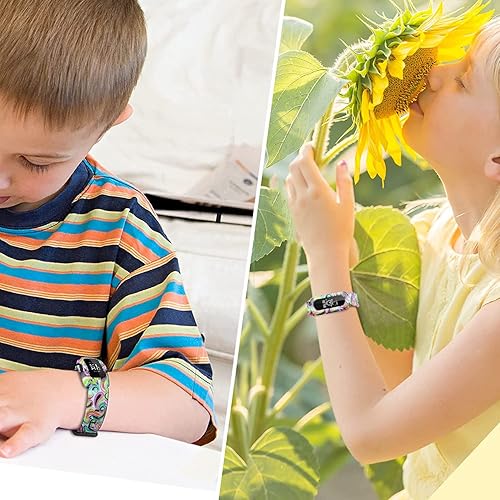 Miniatura 5 de Baaletc Compatible con Fitbit Ace 3 bandas para niños, diseño suave impreso floral, accesorios de repuesto para Fitbit Ace 3 niños y niñas