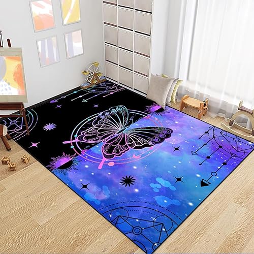 Vista 16 de Alfombras de Niñas Negras Afro para Sala de Estar Alfombras Moradas Dormitorio Decoración Mágica del Hogar Arte Música Niña Sofá Tapetes de Piso