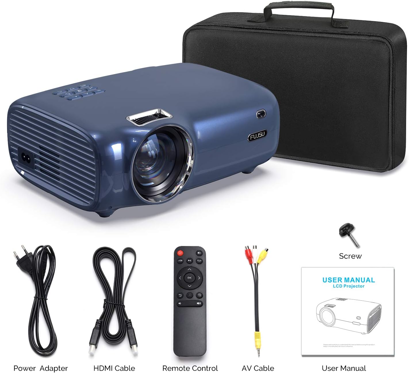 Onе-Dау Sаlе: Uр tо 40% оƒƒ FUJSU Mini Video Projector, Portable Movie Projectors, Full HD 1080P Projector for Home Theater and Outdoor Movie, Compatible with Fire TV Stick, TV Box, PS4, Laptop, Smartphone, VGA, TF, AV