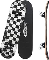 Nattork 31 Inch Complete Beginner Skateboard - 9 Layer Canadian Maple Deck, ABEC-7 Bearings, Checkerboard Design for Kids Teens